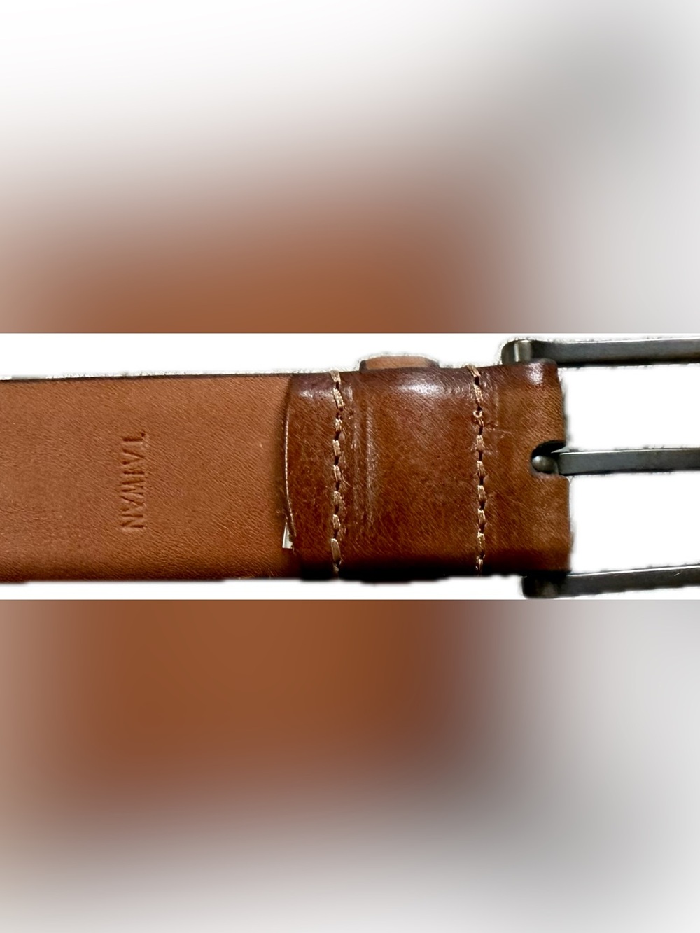 Jos. A. Bank Tan Genuine Leather Belt with Silver Buckle - Size 32/30 - Picture 6 of 6